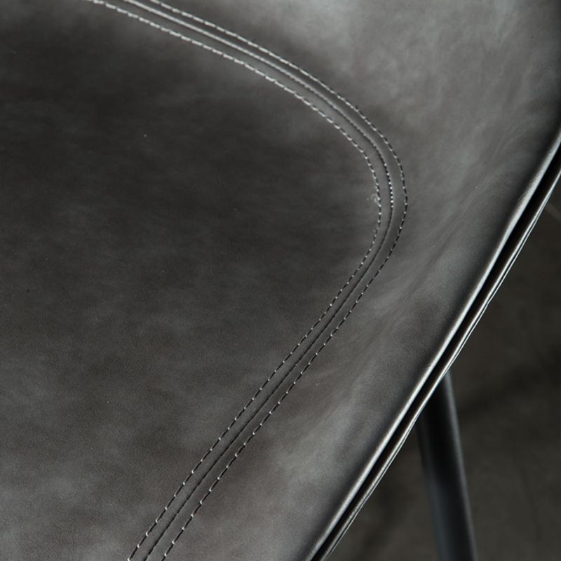 Taburete moderno de cuero falso de cuero de cuero sin respaldo con reposapiés