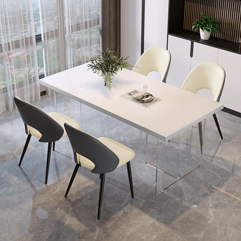 Moderne Rechteckstein -Esstisch 1/4/5 Stück Essset für Esszimmer