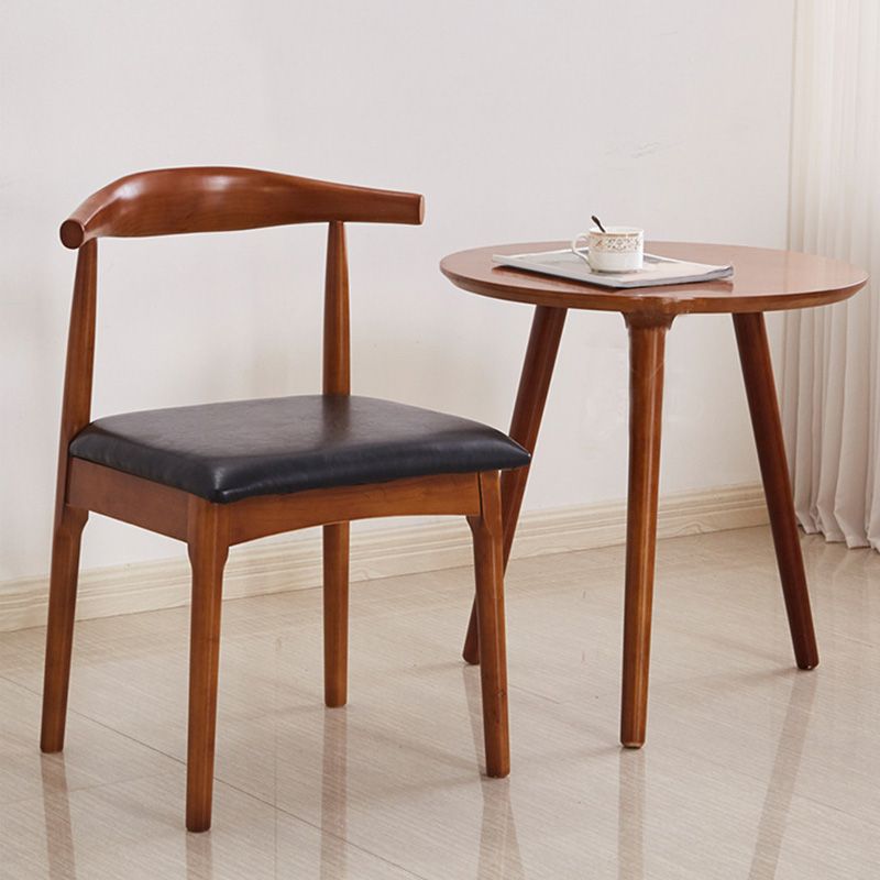 Silla lateral contemporánea de madera silla de comedor de madera abierta para casa