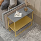Contemporary Sled with Shelf Rectangular Double Tier Living Room Side Table