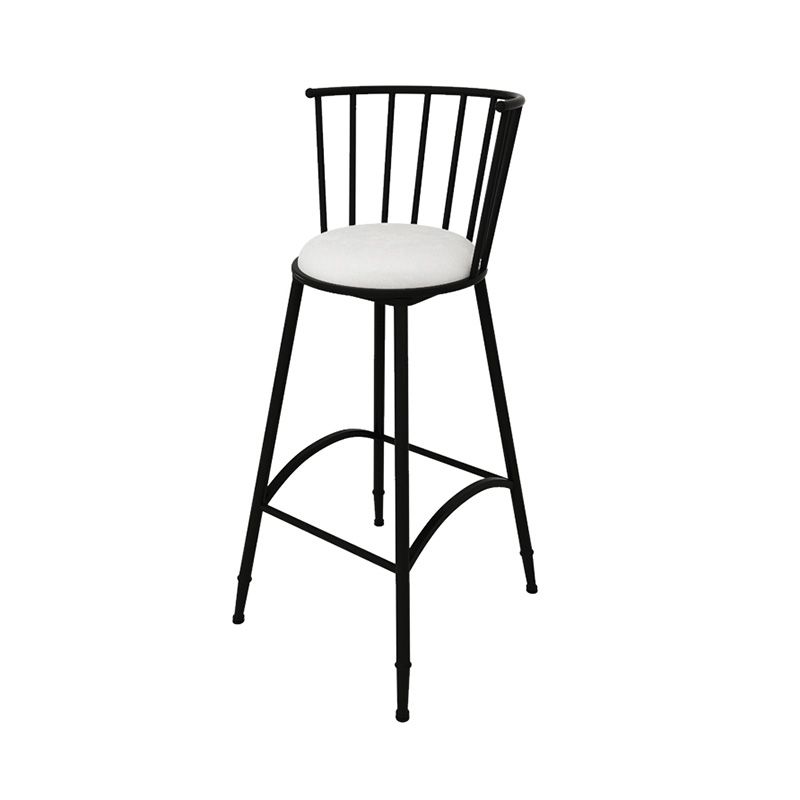 Upholstered Round Counter Bar Stool Backrest Bar Stool with Footrest and Iron Base Clearhalo 'Bar Furniture' 'Bar Stools' 'bar_stools' 'furn' 'furn_bar_stools' 'furniture_bar_stools' 'Kitchen & Dining Furniture' 'kitchen&dining_furn' 'kitchen' 'kitchen_furn' Furniture' 1200x1200_9f5ebc17-6105-4341-a1a8-c34125f5a033