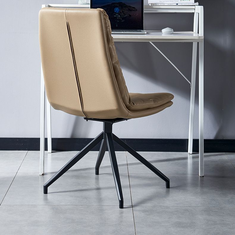 Contemporary Style Leather Dining Side Chairs Solid Back Chair for Kitchen Clearhalo ' kitchen&dining_furn' 'Dining Chairs' 'Dining Tables & Seating' 'dining_chair' 'furn' 'furn_dining_chair' 'Furniture' 'furniture_dining_chair' 'Kitchen & Dining Furniture' 'kitchen' 1200x1200_9f618a06-9453-44e3-996f-f6e69ee288a9