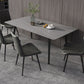 Industrial Style Dining Table Rectangle Sintered Stone 4 Legs Table with Black Frame Clearhalo ' dining_table' 'Dining Tables & Seating' 'Dining Tables' 'furn' 'furn_dining_table' 'Furniture' 'furniture_dining_table' 'Kitchen & Dining Furniture' 'kitchen&dining_furn' 'kitchen' 'kitchen_dining_table' 1200x1200_9f61df28-5f4b-477c-8c3b-3608068ec3b2