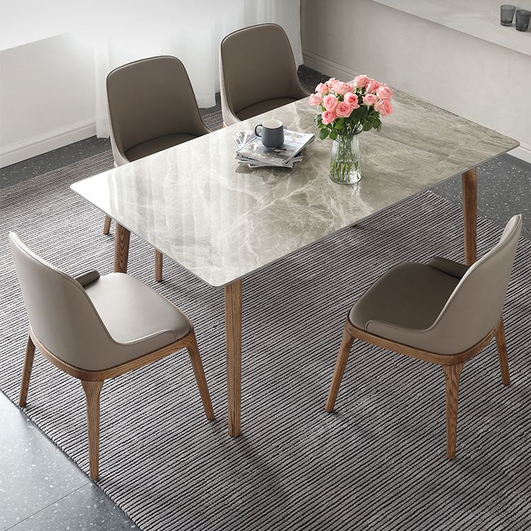 Mid-Century Sintered Stone Dining Table Gray Rectangle Dining Table for Kitchen Clearhalo ' dining_table' 'Dining Tables & Seating' 'Dining Tables' 'furn' 'furn_dining_table' 'Furniture' 'furniture_dining_table' 'Kitchen & Dining Furniture' 'kitchen&dining_furn' 'kitchen' 'kitchen_dining_table' 1200x1200_9f6262fe-a066-4210-b625-c648e9cb87ed