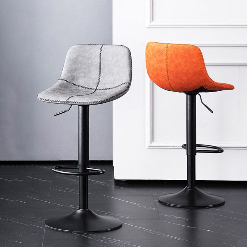 Contemporary Adjustable Bar and Counter Stool Low Back Stool with Black Base Clearhalo 'Bar Furniture' 'Bar Stools' 'bar_stools' 'furn' 'furn_bar_stools' 'furniture_bar_stools' 'Kitchen & Dining Furniture' 'kitchen&dining_furn' 'kitchen' 'kitchen_furn' Furniture' 1200x1200_9f659afb-4cfa-4cbc-8ea5-30e2090c27b1