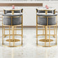 Glam Design Upholstered Fabric Stools for Home Luxury Bucket Stools with Cushion