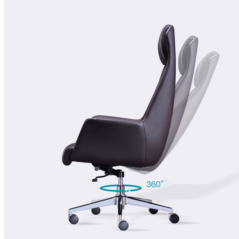 Modern Leather Executive Chair Ergonomic Adjustable Swivel Office Chair Clearhalo 'furn' 'furn_office_chair' 'Furniture' 'furniture_office_chair' 'Office Chairs' 'Office Furniture' 'office_chair' 1200x1200_9f679e4f-06a9-4086-8a0f-4ae8badaf168