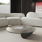 Tavolino in vetro rotondo 2 gambe tavolino tropicale singolo