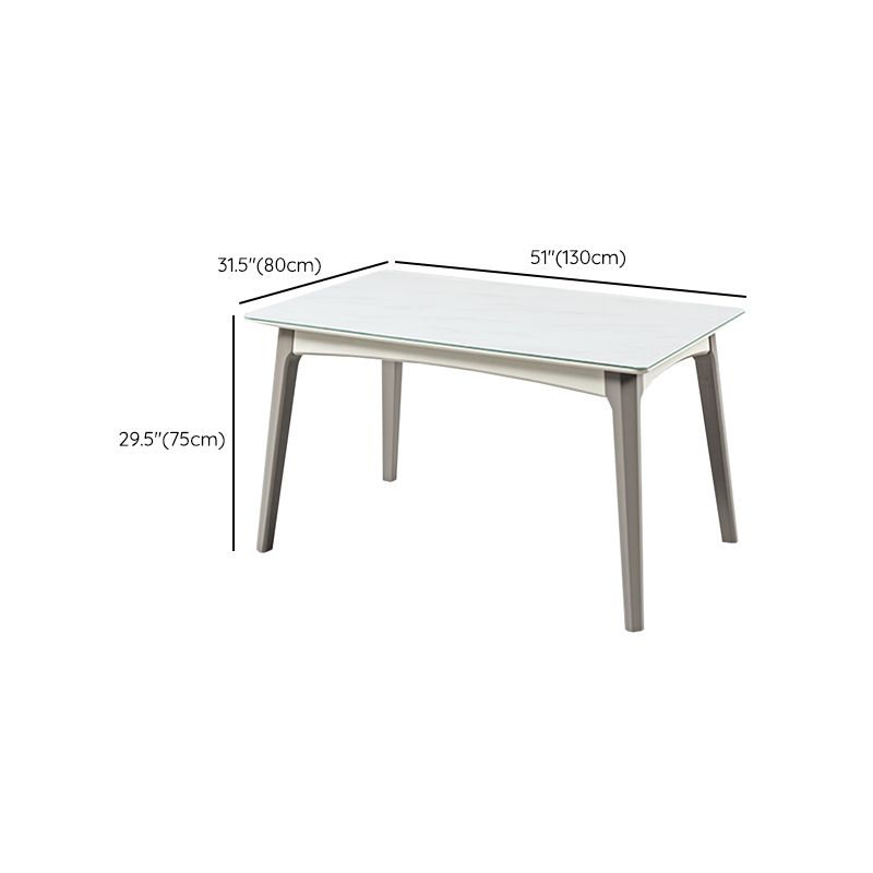 白い長方形のダイナーテーブルセット1/5ピースモダンなダイニングセット