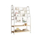Modern Style Bookcase Metal Open Back Ladder Bookshelf for Home Office