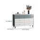 Wooden Storage Drawer Accent Chest White and Blue Cabinet with Drawers