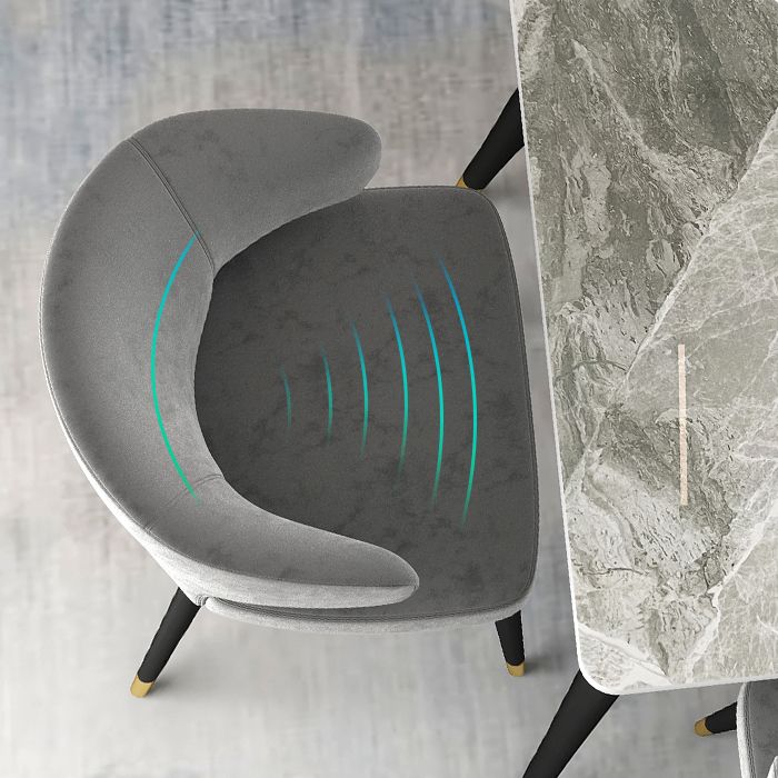 Glam Gray Sintered Stone Dining Table Set 1/4/5/7 Pieces Dining Set Clearhalo 'Dining Room Sets' 'Dining Tables & Seating' 'dining_room_set' 'furn' 'furn_dining_room_set' 'Furniture' 'furniture_dining_room_set' 'Kitchen & Dining Furniture' 1200x1200_9f6df885-d29c-4cf3-935d-3692deafcaf3