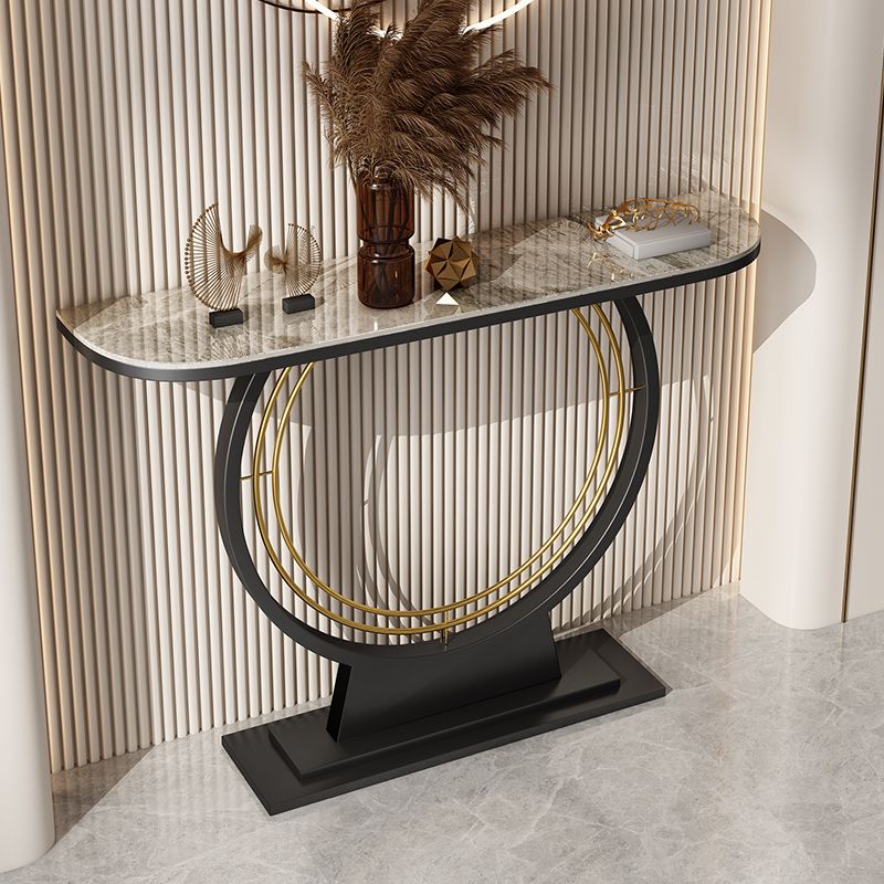 11.8" Wide Stone Console Table Scratch Resistan Console Table Ironcraft Frame Accent Table Clearhalo 'Console Tables' 'console_tables' 'Entry & Mudroom Furniture' 'furn' 'furn_console_tables' 'Furniture' 1200x1200_9f707093-7720-45c3-be33-e57371a5879b
