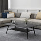 Cross Legs Rectangular Slate Coffee Cocktail Table in Gray with Shelf Clearhalo 'Coffee & Accent Tables' 'Coffee Tables' 'coffee_tables' 'furn' 'furn_coffee_tables' 'Furniture' 'Living Room Furniture' 1200x1200_9f7177bf-b38a-42ac-a342-08c77d2cb179