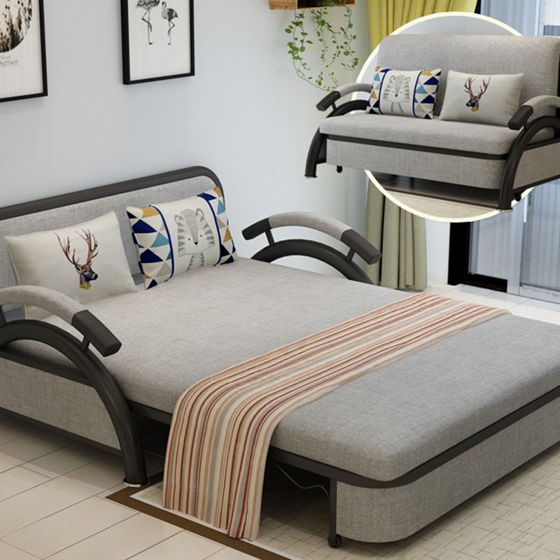 Canapé de bras carré de linge contemporain gris canapé lavable standard pour le salon