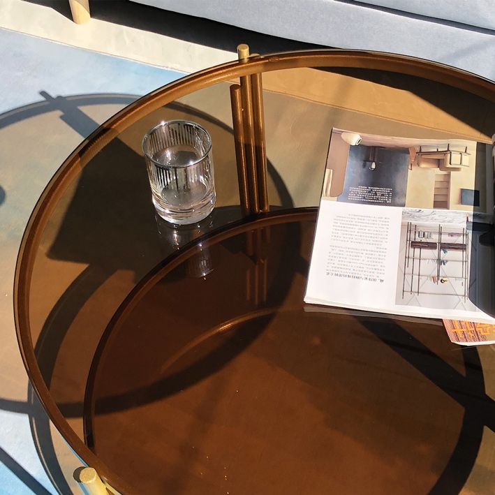 Modern Round Coffee Table 3 Legs Glass Top Coffee Cocktail Table for Living Room Clearhalo 'Coffee & Accent Tables' 'Coffee Tables' 'coffee_tables' 'furn' 'furn_coffee_tables' 'Furniture' 'Living Room Furniture' 1200x1200_9f733018-0baf-43e0-a255-2e128f78bca7