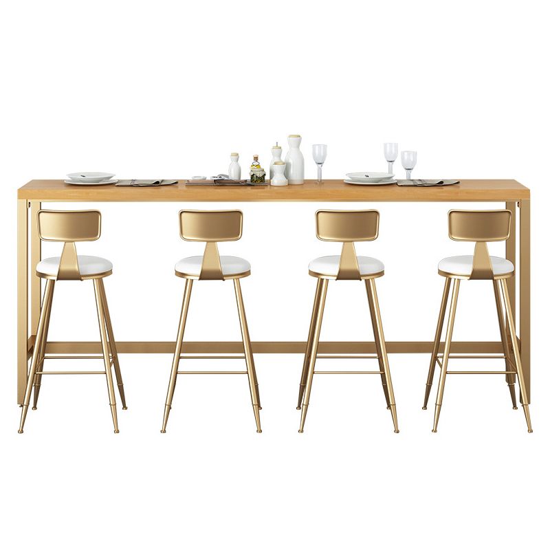 Glam Bar Height Table Solid Wood Top Bistro Bar Table with Trestle Base Clearhalo 'Bar Furniture' 'Bar Tables' 'bar_tables' 'furn' 'furn_bar_tables' 'Furniture' 'Kitchen & Dining Furniture' 1200x1200_9f737258-be27-478d-9a0f-e8caf15ac143