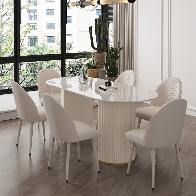 Sintered Stone White Table for Restaurant Modern Dining Table with Double Pedestal Base Clearhalo ' dining_table' 'Dining Tables & Seating' 'Dining Tables' 'furn' 'furn_dining_table' 'Furniture' 'furniture_dining_table' 'Kitchen & Dining Furniture' 'kitchen&dining_furn' 'kitchen' 'kitchen_dining_table' 1200x1200_9f7399aa-c79c-4473-88ce-bd29cf0dfed0
