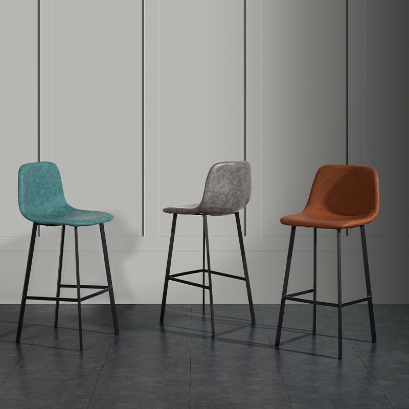 Contemporary Counter Stools Armless Leather Indoor Bar Stool with Iron Base Clearhalo 'Bar Furniture' 'Bar Stools' 'bar_stools' 'furn' 'furn_bar_stools' 'furniture_bar_stools' 'Kitchen & Dining Furniture' 'kitchen&dining_furn' 'kitchen' 'kitchen_furn' Furniture' 1200x1200_9f73e996-a5b4-4a39-812e-0e1f715f2258