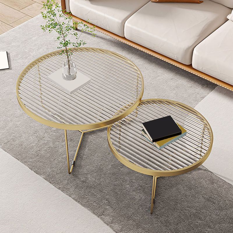 Tavolino in acciaio in vetro top rotondo tavolino minimalista per soggiorno