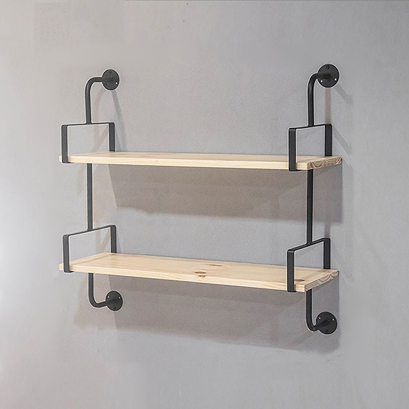 Industrial Wooden Floating Bookshelf Home Wall Mounted Bookcase
