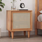 Modern Wicker/Rattan Cabinet Brown 1-Shelf Solid Wood 22 Inch H Nightstand with Door Clearhalo 'Bedroom Furniture' 'furn' 'furn_night_stand' 'Furniture' 'night_stand' 'Nightstands' 1200x1200_9f747a68-416f-4ef1-87dc-fa366d803d2c
