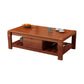 Rectangular 4 Legs Base Solid Wood Table Nordic Style Coffee Table with Drawers