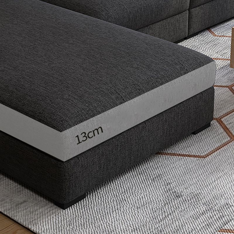 Contemporary Stationary Recessed Arm Living Room Cushions Sofa Chaise