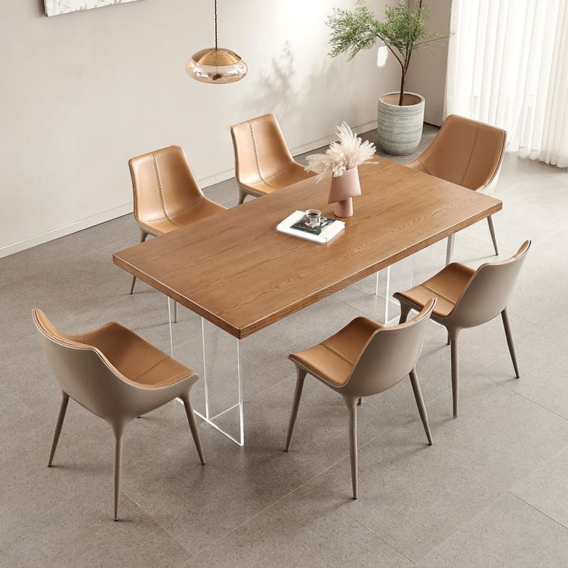 Moderna 1/2/5/7 piezas Juego de comedor rectangular mesa de comedor de madera maciza con sillas