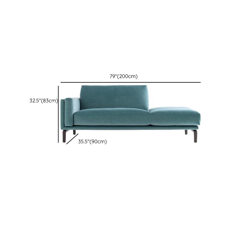 Living Room Chaise Square Arms Modern Chaise Lounge with Velvet Upholster Clearhalo 'Chairs & Seating' 'Chaise Lounge' 'chaise_lounge' 'furn' 'furn_chaise_lounge' 'Furniture' 'Living Room Furniture' 1200x1200_9f769667-4320-4ac1-b9f5-5af3810042c5