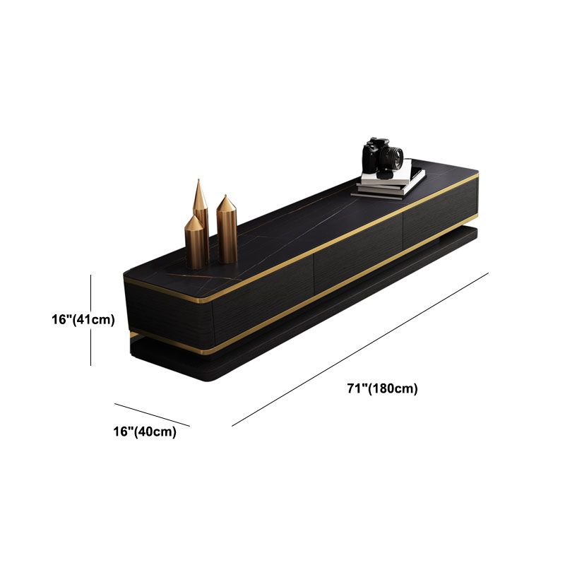 16.14"H TV Stand Glam Style Enclosed Storage TV Console in Black with 3 Drawers Clearhalo 'furn' 'furn_tv_stands_entertainment_centers' 'Furniture' 'Living Room Furniture' 'TV Stands & Entertainment Centers' 'TV Stands & Media Storage Furniture' 'tv_stands_entertainment_centers' 1200x1200_9f772ccd-3d6f-425b-83ad-7b6aa1c5e52b