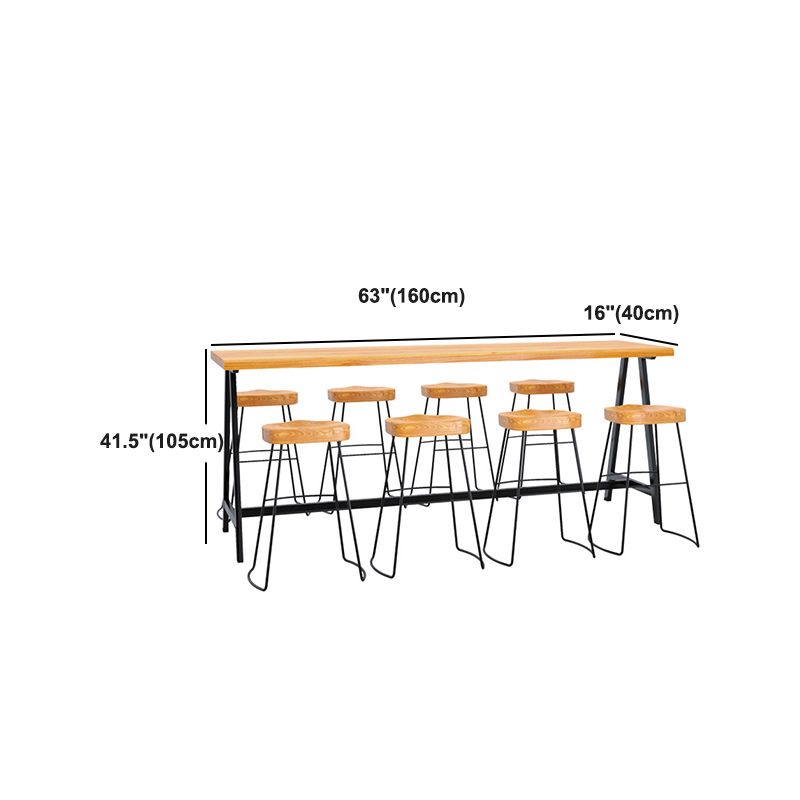 Rectangle Wood Counter Table Rectangle Industrial Style Bar Table for Kitchen Clearhalo 'Bar Furniture' 'Bar Tables' 'bar_tables' 'furn' 'furn_bar_tables' 'Furniture' 'Kitchen & Dining Furniture' 1200x1200_9f783cc7-9b2d-419b-bc0d-8f60418c49f7