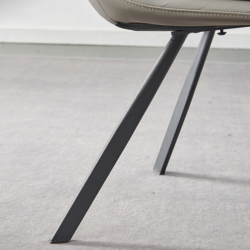 Home Faux Leather Side Chair Armless Dining Chairs in Black Legs Clearhalo 'Dining Chairs' 'Dining Tables & Seating' 'dining_chair' 'furn' 'furn_dining_chair' 'Furniture' 'Kitchen & Dining Furniture' 1200x1200_9f7e79f4-1a1e-4525-af80-62f09ef17f28