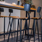 1/4/7/9 Piezas Juego de mesa de barra de hierro industrial Rectángulo Bistro de madera de pino con reposapiés