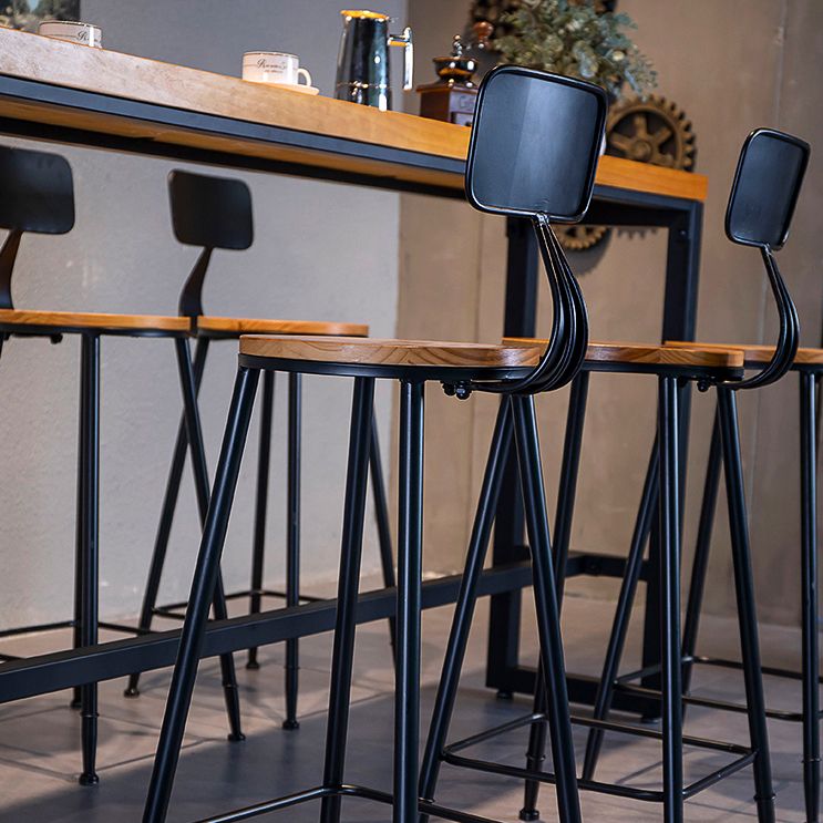 1/4/7/9 Piezas Juego de mesa de barra de hierro industrial Rectángulo Bistro de madera de pino con reposapiés