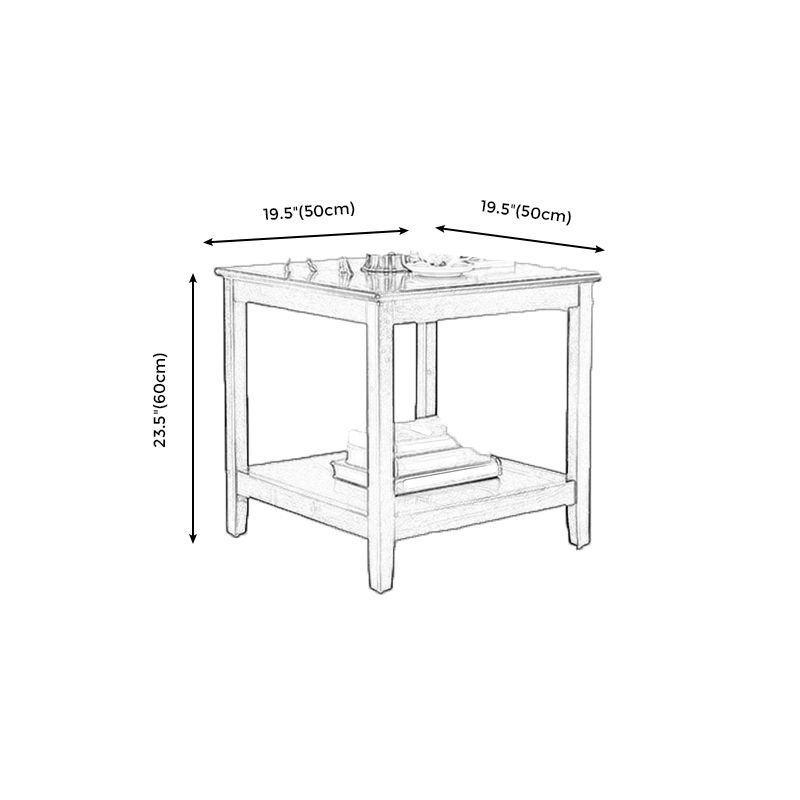 TABELLO DELLA TERDITÀ TRADIZIONE DEI LEGNO 4 gambe Tavolo laterale divano con scaffale per soggiorno