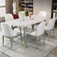Rectangle Stone Dining Table Traditional Luxury Wood Tripod Base Dining Table Clearhalo 'Dining Tables & Seating' 'Dining Tables' 'dining_table' 'furn' 'furn_dining_table' 'Furniture' 'furniture_dining_table' 'Kitchen & Dining Furniture' 'kitchen' 'kitchen_dining_table' 1200x1200_9f81d92f-a779-4e8f-8f76-aafdbb9e5b8e