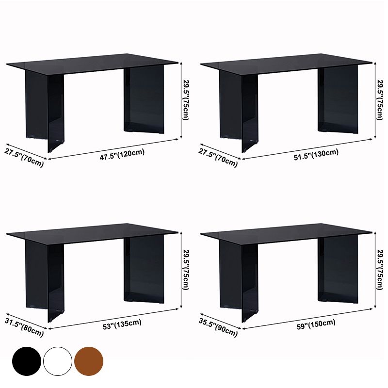 Contemporary Style Clear Tempered Glass Dining Table 2 Legs Table for Dining Room Clearhalo ' dining_table' 'Dining Tables & Seating' 'Dining Tables' 'Furniture' 'furniture_dining_table' 'Kitchen & Dining Furniture' 'kitchen&dining_furn' 'kitchen' 'kitchen_dining_table' 1200x1200_9f82b080-d281-46fc-b4fc-04878043269d