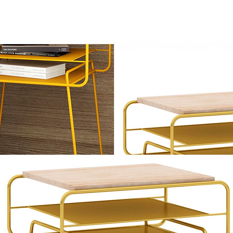 Iron Accent Table Nightstand Contemporary Bedside Cabinet with 2 Shelves ,21" Tall Clearhalo 'Bedroom Furniture' 'furn' 'furn_night_stand' 'Furniture' 'night_stand' 'Nightstands' 1200x1200_9f833642-795a-40c1-a81e-87b0ded8f88e