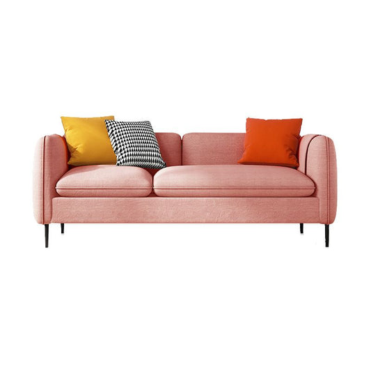 Modern 29,92 "H Leinenquadratarmsofa mit Kissen und Lagerung