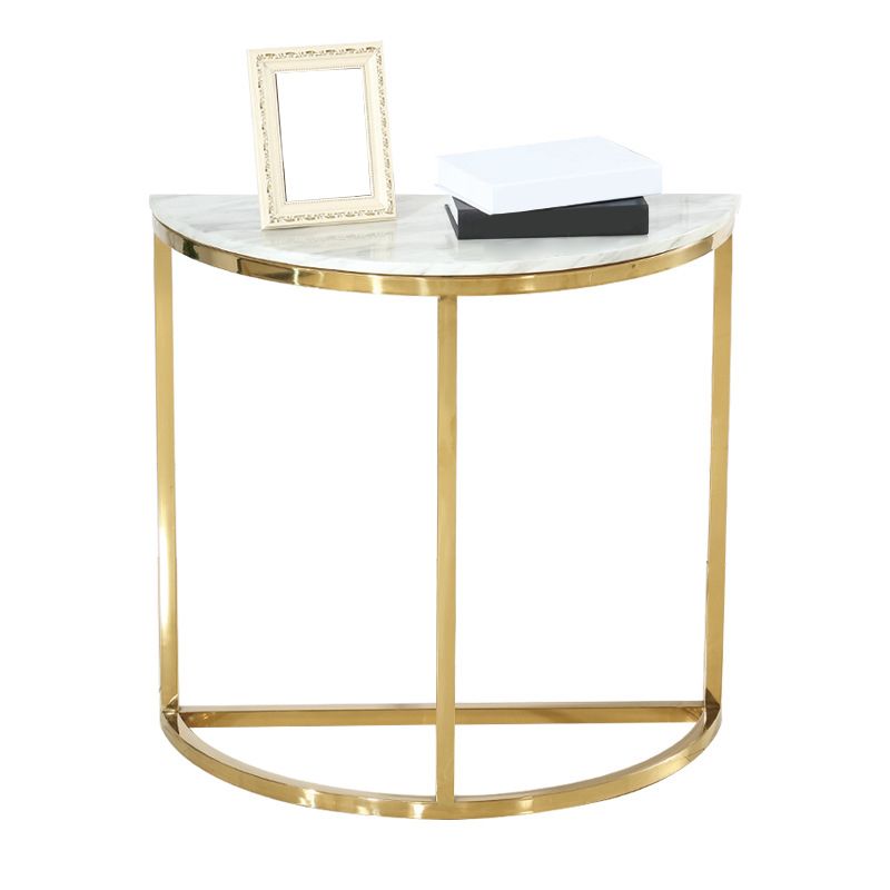 Glam Stone End Table Scratch Resistant Console Table for Hall Clearhalo 'Console Tables' 'console_tables' 'Entry & Mudroom Furniture' 'furn' 'furn_console_tables' 'Furniture' 1200x1200_9f8455c3-a45d-4903-a3f6-97b685f90893