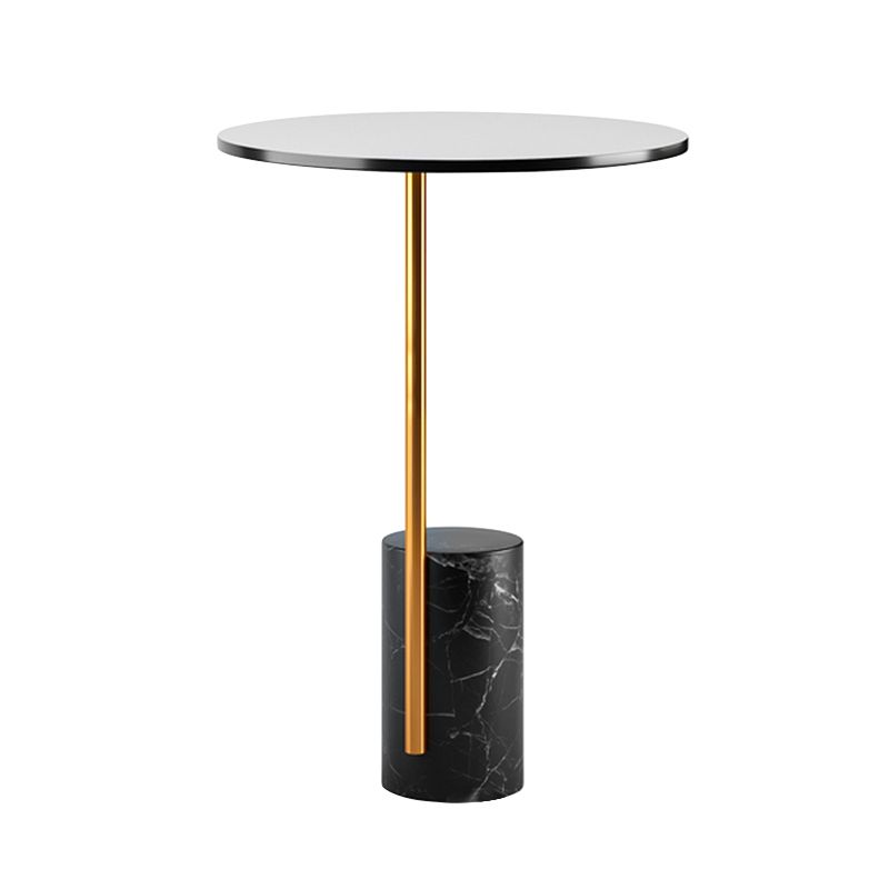 Contemporary Pedestal End Table Round Glass Top Side End Table