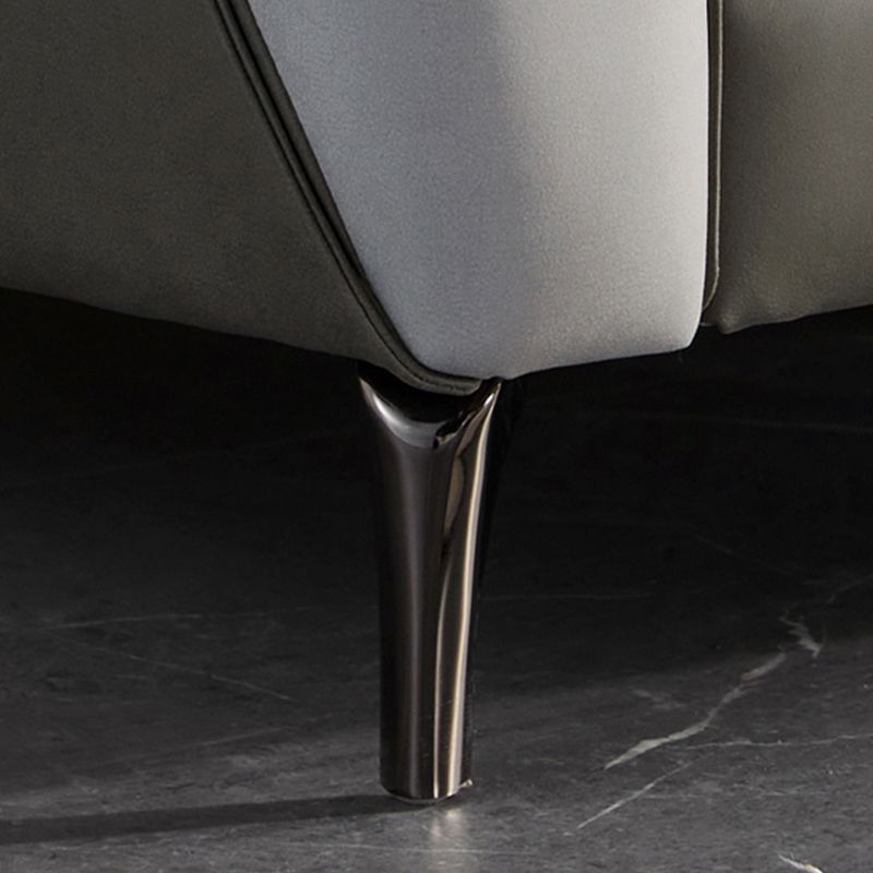 Sofá de brazo cuadrado en madera sólida con almohada cosida de cuero sintético