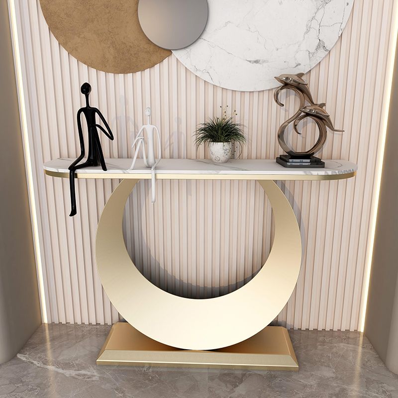 Modern Half Moon Console Table Antique Finish Console Sofa Table Clearhalo 'Console Tables' 'console_tables' 'Entry & Mudroom Furniture' 'furn' 'furn_console_tables' 'Furniture' 1200x1200_9f87db0b-bcda-4d69-90a2-076f252f8cce