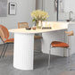 Free Form Sintered Stone Table White Tone Simplicity Double Pedestal Table for Dining Room Clearhalo ' dining_table' 'Dining Tables & Seating' 'Dining Tables' 'furn' 'furn_dining_table' 'Furniture' 'furniture_dining_table' 'Kitchen & Dining Furniture' 'kitchen&dining_furn' 'kitchen' 'kitchen_dining_table' 1200x1200_9f88a640-963e-455a-bcd3-72da308c3194