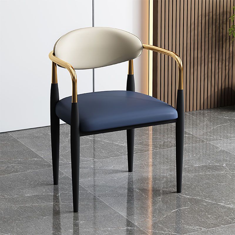 Contemporary Style Chairs Kitchen Arm Side Chair with Metal Legs Clearhalo 'Dining Chairs' 'Dining Tables & Seating' 'dining_chair' 'furn' 'furn_dining_chair' 'Furniture' 'furniture_dining_chair' 'Kitchen & Dining Furniture' 1200x1200_9f899b1b-a934-45c5-bbcc-315695bd0446