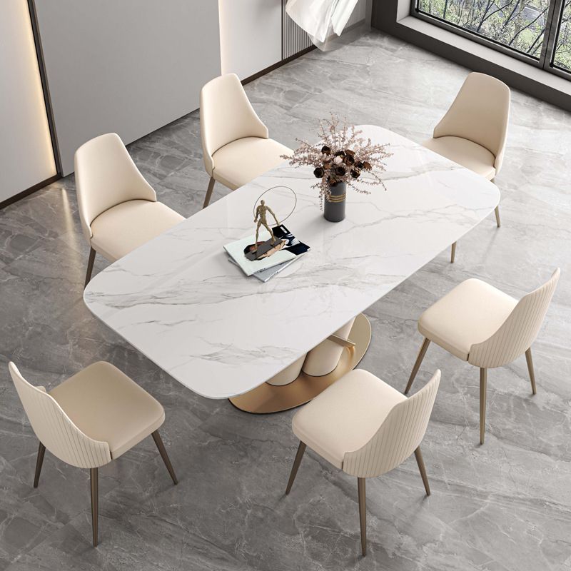 Luxury Sintered Stone Top Dining Set Rectangle 1/4/5/7 Pieces Dinette Table Set Clearhalo 'Dining Room Sets' 'Dining Tables & Seating' 'dining_room_set' 'furn' 'furn_dining_room_set' 'Furniture' 'Kitchen & Dining Furniture' 1200x1200_9f8a8bd5-a234-450f-845f-3bbb9e3ef0c0
