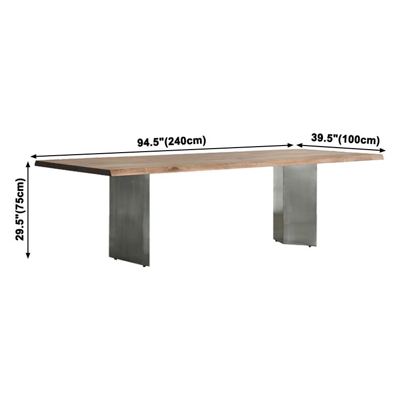 Metal Industrial Rectangle Dining Table Wood Top Table for Kitchen and Dining Room Clearhalo ' dining_table' 'Dining Tables & Seating' 'Dining Tables' 'furn' 'furn_dining_table' 'Furniture' 'furniture_dining_table' 'Kitchen & Dining Furniture' 'kitchen&dining_furn' 'kitchen' 'kitchen_dining_table' 1200x1200_9f8f9246-a731-4b51-b50c-41a8a80bc3a3
