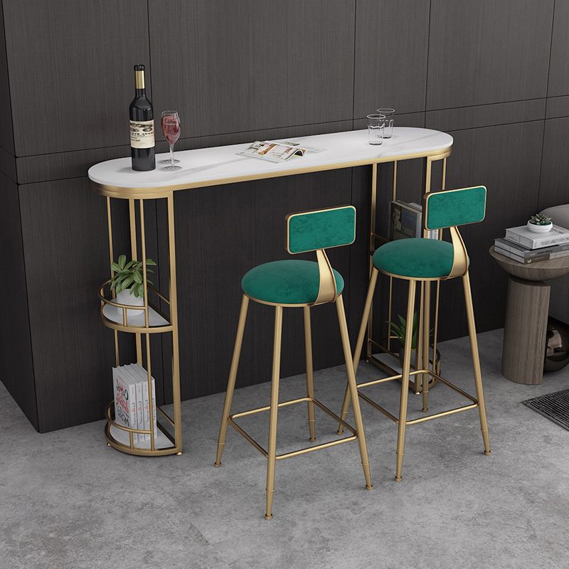 Stone Bar Dining Table Glam Oval Bar Table with Sled Base for Dining Room Clearhalo 'Bar Furniture' 'Bar Tables' 'bar_tables' 'furn' 'furn_bar_tables' 'Furniture' 'furniture_bar_tables' 'Kitchen & Dining Furniture' 1200x1200_9f8ff652-ab60-4793-b9db-d713153c70f6