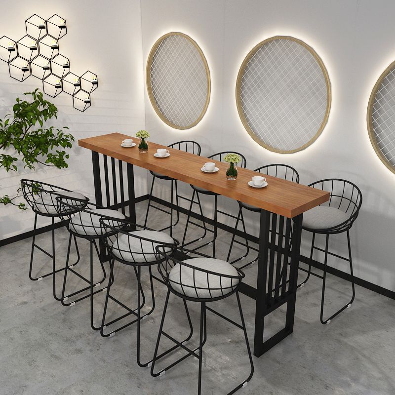 Tavolo da bar in stile industriale Base di cavalletto in legno in legno tavolo da pranzo